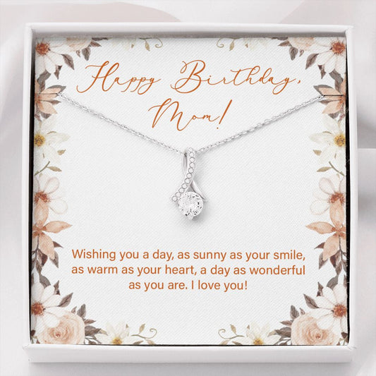 "Sunny As Your Smile" Mom Birthday Necklace Gift From Son Daughter Alluring Beauty Pendant Jewelry Box