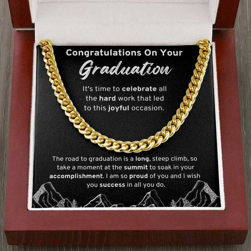 Graduation Gift - It's time to celebrate all the hard work that led to this joyful occasion - College, High School, Senior, Master Graduation Gift - Class of 2022 Cuban Link Chain - LX035A