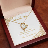 "Still Looking Forward" Wife Golden Wedding Anniversary Necklace Gift From Husband Forever Love Pendant Jewelry Box