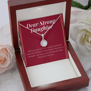 "You Are My Strength" Strong Daughter Necklace Gift From Mom Dad Eternal Hope Pendant Jewelry Box Birthday Christmas Wedding Graduation