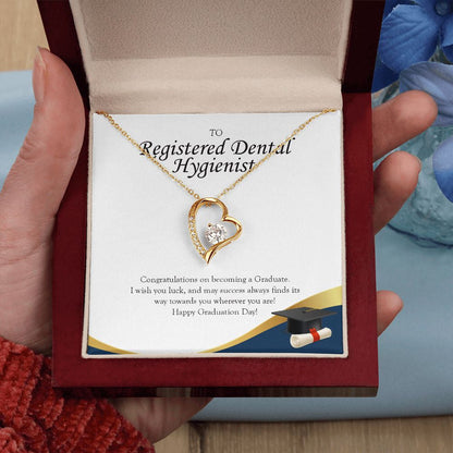 "Luck and Success" Registered Dental Hygienist Graduation Necklace Gift From Mom Dad Grandma Grandpa Bestfriend Classmate Forever Love Pendant Jewelry Box