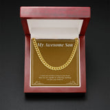 "Deep In His Heart" Awesome Son Necklace Gift From Mom Dad Cuban Link Chain Jewelry Box Birthday Graduation Christmas Thanksgiving