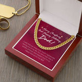 "Man Worthy Of Honor And Respect" Dad Christmas Necklace Gift From Daughter Son Cuban Link Chain Jewelry Box