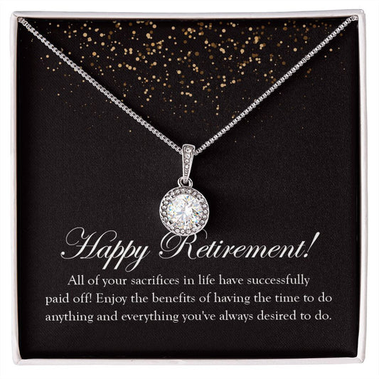 "Successfully Paid Off" Happy Retirement Necklace Gift From Children Grandchildren Colleague Co-workers Friends Eternal Hope Pendant Jewelry Box