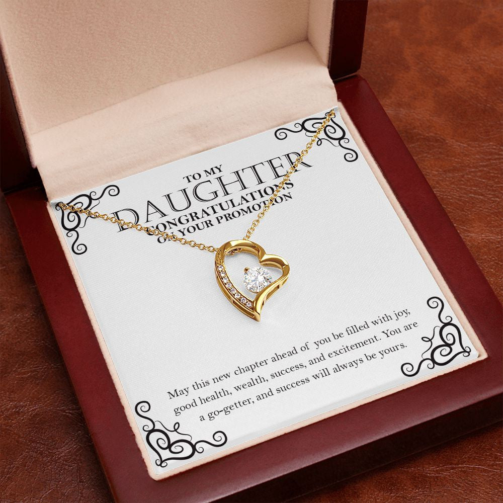 "New Chapter Ahead Of You" Daughter Promotion Necklace Gift From Mom Dad Forever Love Pendant Jewelry Box