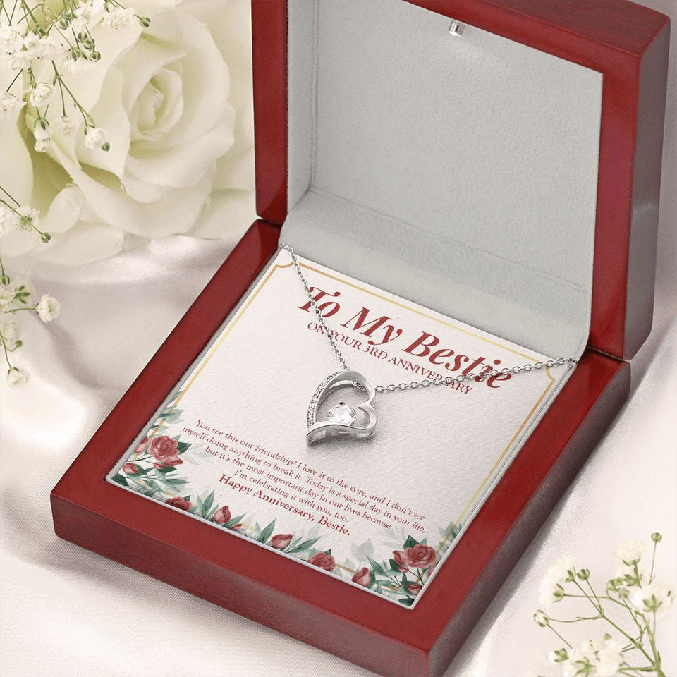 "Doing Anything To Break" Bestfriend 3rd Wedding Anniversary Necklace Gift From Bestie BFF Soul Sister Forever Love Pendant Jewelry Box
