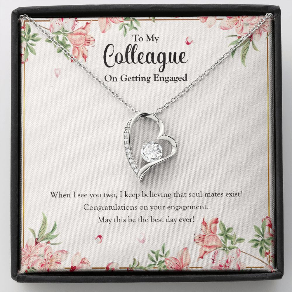 "See You Two" Colleague Engagement Necklace Gift From Co-Worker Friend Forever Love Pendant Jewelry Box