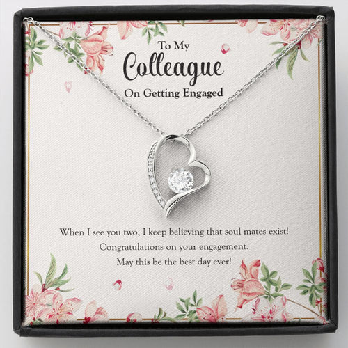 "See You Two" Colleague Engagement Necklace Gift From Co-Worker Friend Forever Love Pendant Jewelry Box