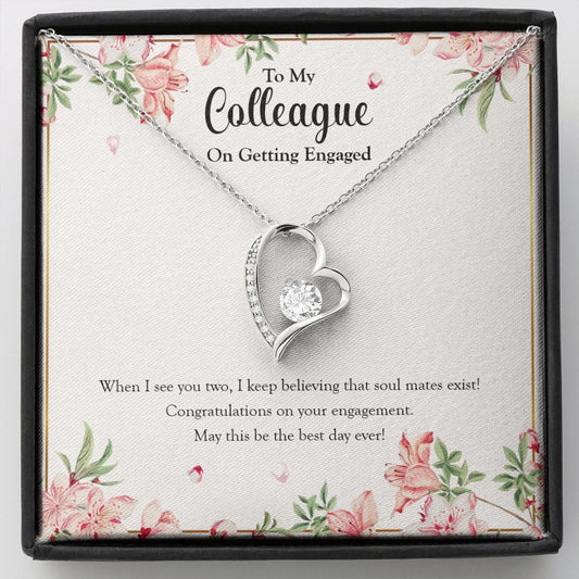 "See You Two" Colleague Engagement Necklace Gift From Co-Worker Friend Forever Love Pendant Jewelry Box