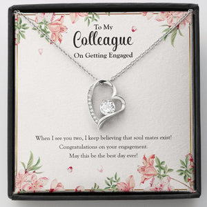 "See You Two" Colleague Engagement Necklace Gift From Co-Worker Friend Forever Love Pendant Jewelry Box