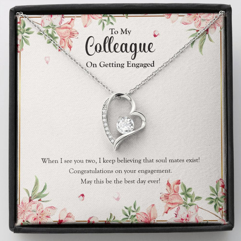 "See You Two" Colleague Engagement Necklace Gift From Co-Worker Friend Forever Love Pendant Jewelry Box