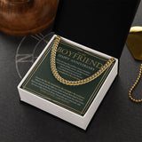 "Forever And Always" Boyfriend Anniversary Necklace Gift From Girlfriend Cuban Link Chain Jewelry Box