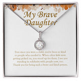 "Standing In Solidarity" Brave Daughter Necklace Gift From Mom Dad Eternal Hope Pendant Jewelry Box Birthday Graduation Christmas Wedding