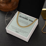 "Always Loved You" Awesome Son Necklace Gift From Mom Dad Cuban Link Chain Jewelry Box Birthday Graduation Thanksgiving Christmas