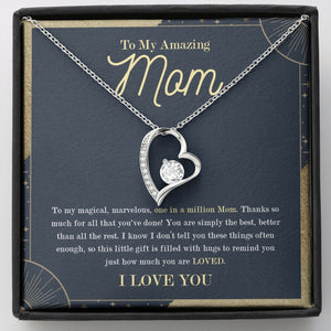 "Simply the best" Amazing Mom Necklace Gift From Son Daughter Forever Love Pendant Jewelry Box Thanksgiving Birthday Christmas Mothers Day