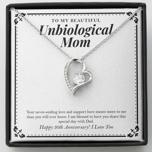 "Blessed To Have You" Beautiful Unbiological Mom 30th Wedding Anniversary Necklace Gift From Daughter Son Forever Love Pendant Jewelry Box