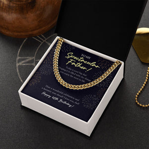 "Fantastic Year Ahead" Spectacular Father 40th Birthday Necklace Gift From Daughter Son Cuban Link Chain Jewelry Box