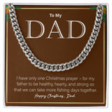 "Take More Fishing Days Together" Dad Christmas Necklace Gift From Daughter Son Cuban Link Chain Jewelry Box