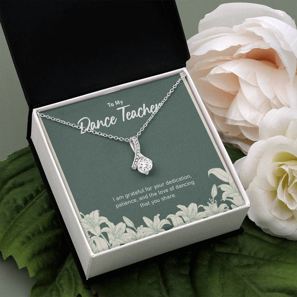 "Love Of Dancing" Dance Teacher Necklace Gift From Trainee Student Alluring Beauty Pendant Jewelry Box Thanksgiving Teachers Day Birthday