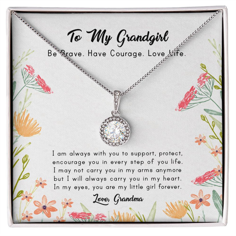 "Carry You In My Heart" Granddaughter Necklace Gift From Grandma Eternal Hope Pendant Jewelry Box Christmas Graduation New Year Birthday