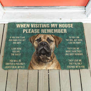 3D Please Remember Bullmastiff Dog's House Rules Doormat
