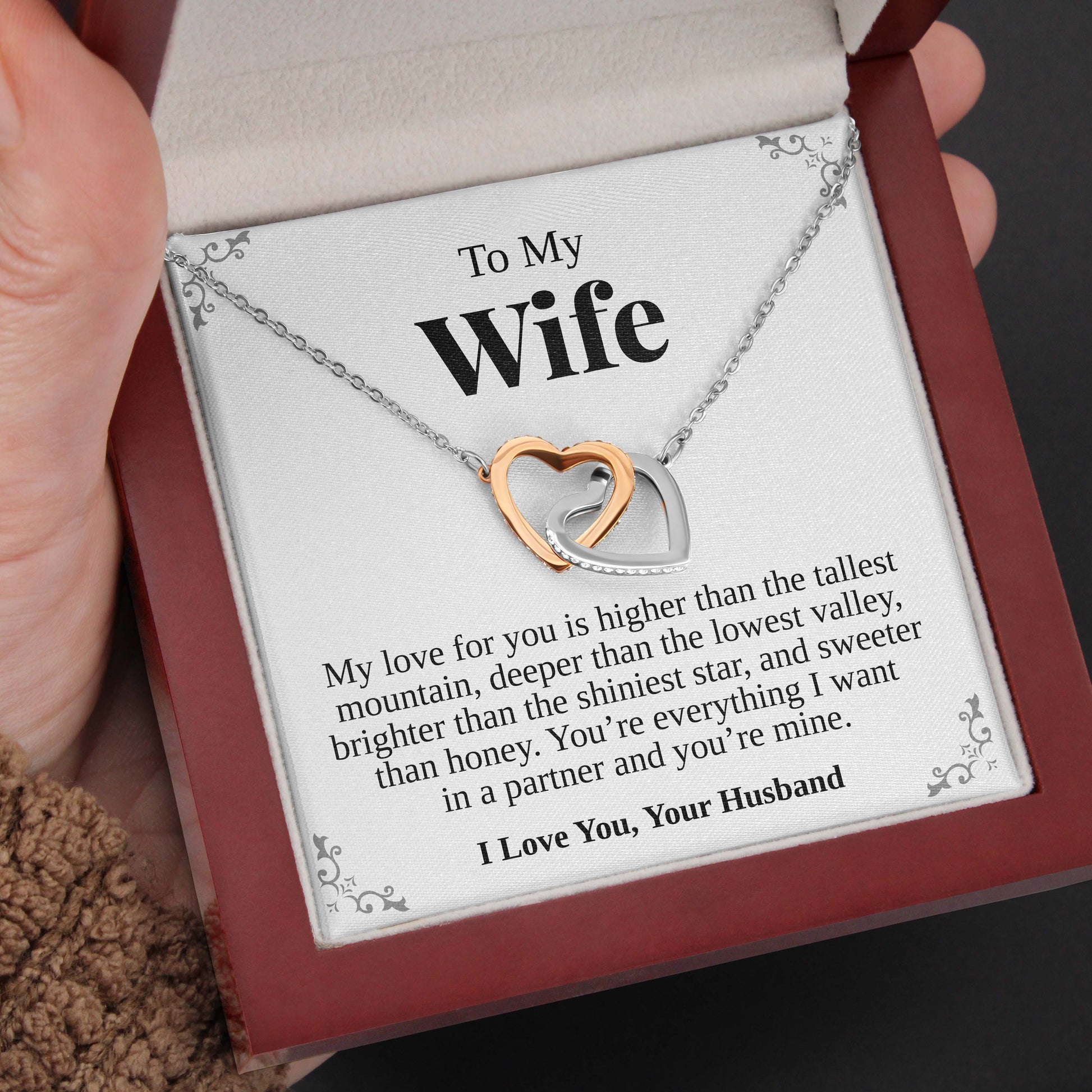 Interlocking Hearts Necklace- Pages Of My Life, I Choose You, Squid Love Gift For Wife, For Birthday, Christmas, Mother's Day