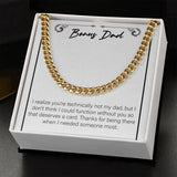 "Couldn't Function Without You" Bonus Dad Necklace Gift From Daughter Son Cuban Link Chain Jewelry Box Birthday Christmas Thanksgiving New Year