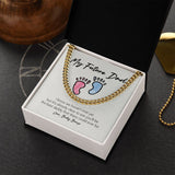 "Best Daddy There Could Be" Future Dad Necklace Gift From Future Daughter Son Unborn-Baby Cuban Link Chain Jewelry Box Baby Shower