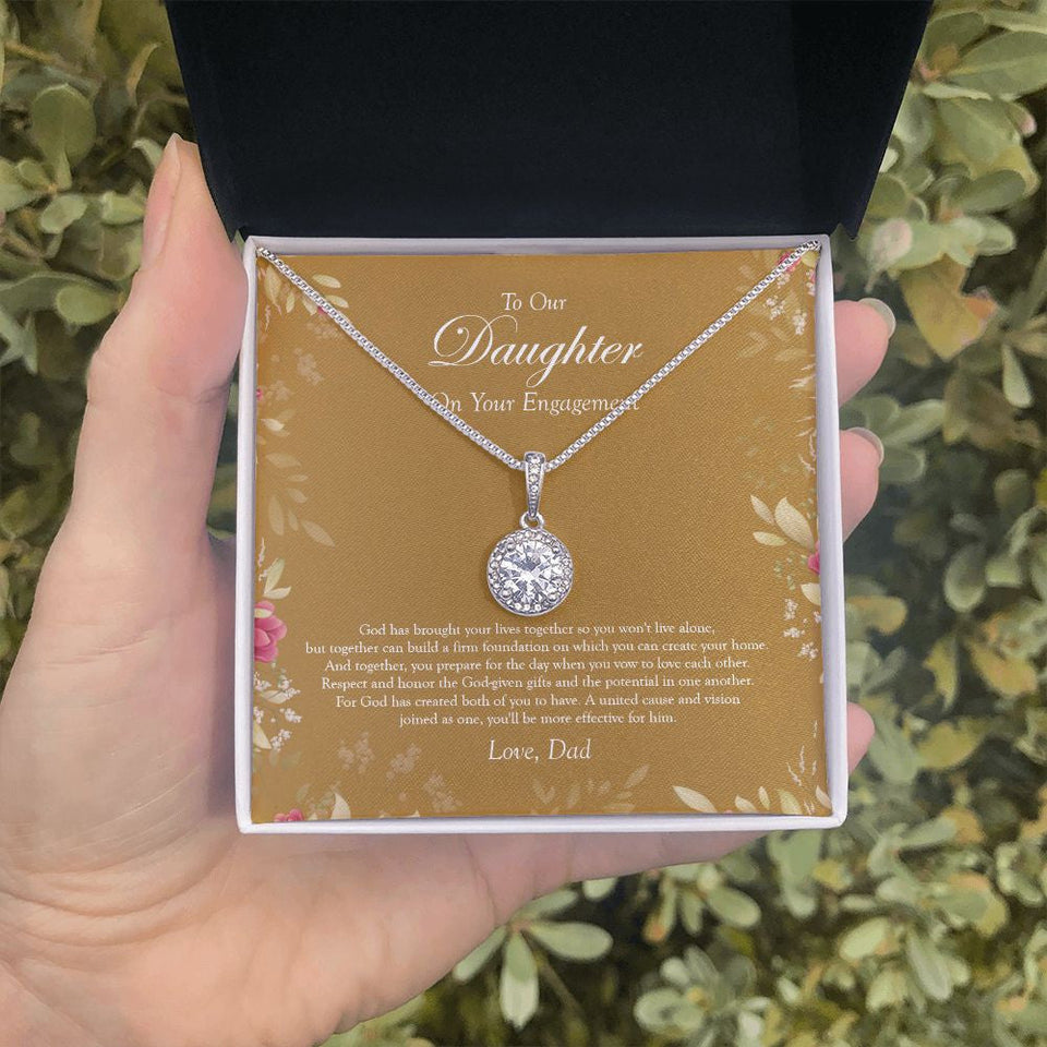 "God Given" Daughter Engagement Necklace Gift From Dad Eternal Hope Pendant Jewelry Box