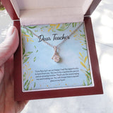 "Time Flew By" Teacher Necklace Gift From Student Co-Teacher Co-worker Alluring Beauty Pendant Jewelry Box Birthday Graduation Teachers Day Christmas