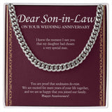 "Very Special Man" Son In Law Wedding Anniversary Necklace Gift From Mother-In-Law Father-In-Law Cuban Link Chain Jewelry Box