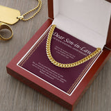 "Very Special Man" Son In Law Wedding Anniversary Necklace Gift From Mother-In-Law Father-In-Law Cuban Link Chain Jewelry Box