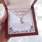 "Your Personality Blooms" Darling Daughter Necklace Gift From Mom Dad Alluring Beauty Pendant Jewelry Box Birthday Christmas Thanksgiving Wedding