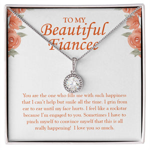 "Fills Me with Such Happiness" Beautiful Fiancee Necklace Gift From Fiance Boyfriend Future Husband Eternal Hope Pendant Jewelry Box Wedding Engagement Birthday Valentines
