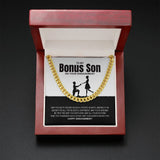 "Blissful Happiness" Bonus Son Engagement Necklace Gift From Mom Dad Parents Cuban Link Chain Jewelry Box