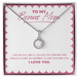 "Choose you over" Bonus Mom Necklace Gift From Daughter Son Eternal Hope Pendant Jewelry Box Mothers Day Birthday Christmas Valentines