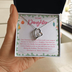 "Your Special Light" Daughter Christmas Necklace Gift From Mom Dad Forever Love Pendant Jewelry Box