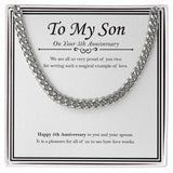 "We Are So Proud Of You" Son 5th Wedding Anniversary Necklace Gift From Mom Dad Parents Cuban Link Chain Jewelry Box