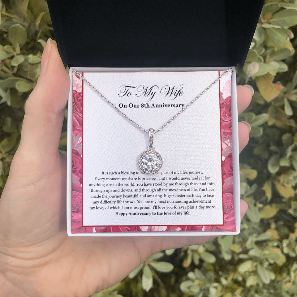 "Priceless Moment" Wife 8th Wedding Anniversary Necklace Gift From Husband Eternal Hope Pendant Jewelry Box