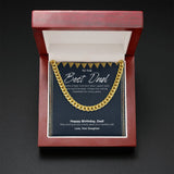 "The Best Moment With You" Best Dad Birthday Necklace Gift From Daughter Cuban Link Chain Jewelry Box