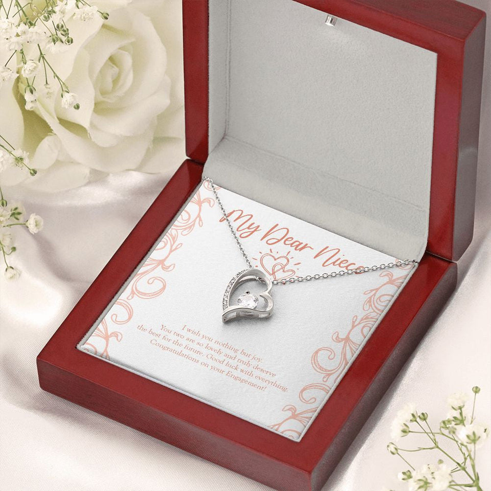 "Deserve The Best" Niece Engagement Necklace Gift From Aunt Uncle Forever Love Pendant Jewelry Box