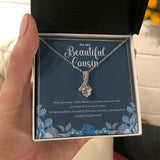 "Lifetime Of Happiness" Beautiful Cousin Engagement Necklace Gift Alluring Beauty Pendant Jewelry Box