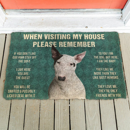 3D Please Remember Bull Terrier Dog's House Rules Doormat