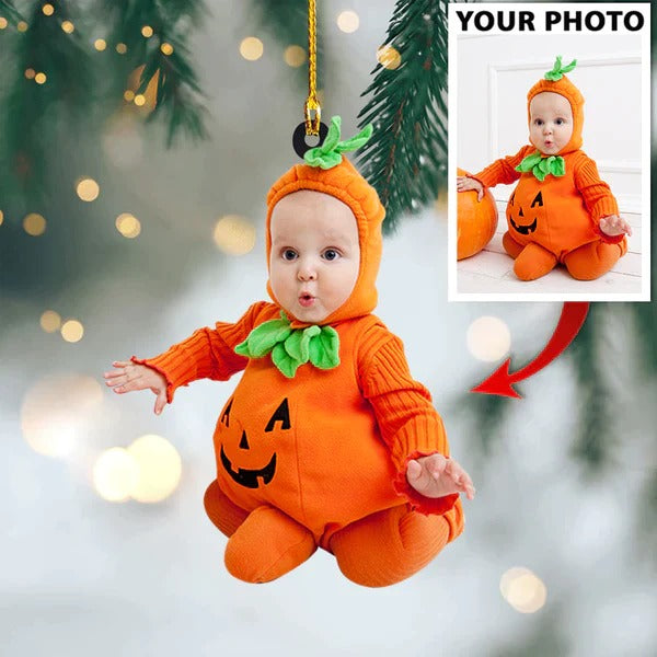 Custom Photo Ornament For Baby Cute, New Baby Christmas Ornament, Personalized Image Baby Acrylic Hanging Ornament