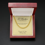 "Endless Love Story" Brother Wedding Day Necklace Gift From Sister Sibling Cuban Link Chain Jewelry Box