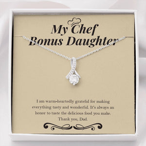 "Delicious Food You Make" Chef Bonus Daughter From Mom Dad Alluring Beauty Pendant Jewelry Box Birthday Christmas Thanksgiving Valentines