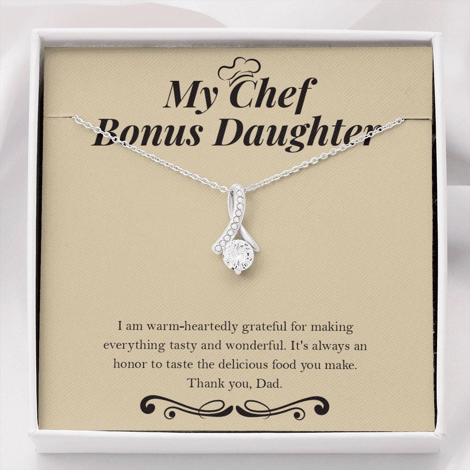 "Delicious Food You Make" Chef Bonus Daughter From Mom Dad Alluring Beauty Pendant Jewelry Box Birthday Christmas Thanksgiving Valentines