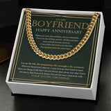 "Forever And Always" Boyfriend Anniversary Necklace Gift From Girlfriend Cuban Link Chain Jewelry Box