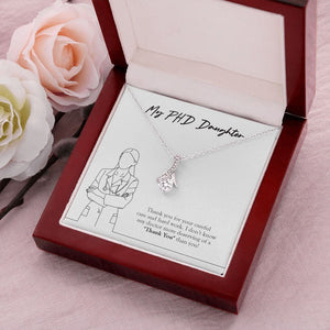 "More Deserving Of Thank You" Ph.D. Daughter Necklace Gift From Mom Dad Alluring Beauty Pendant Jewelry Box Birthday Job Anniversary Christmas
