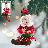 Ornament - Custom Baby Cute Photo With Name for Merry Christmas Ornament LTP01